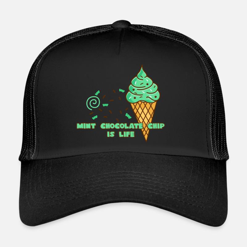 La crème glacée à la menthe et aux pépites de chocolat, c’est la vie Casquette trucker 