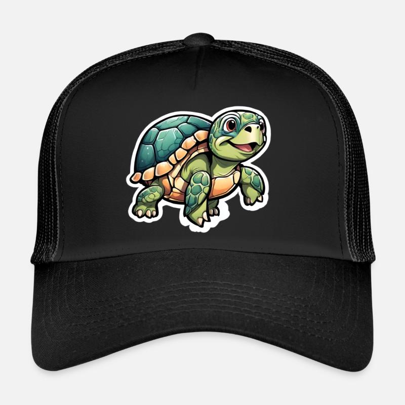 Cute Water Turtle - Trucker Cap - black/black