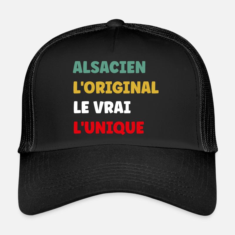 alsacien - Casquette trucker - noir/noir