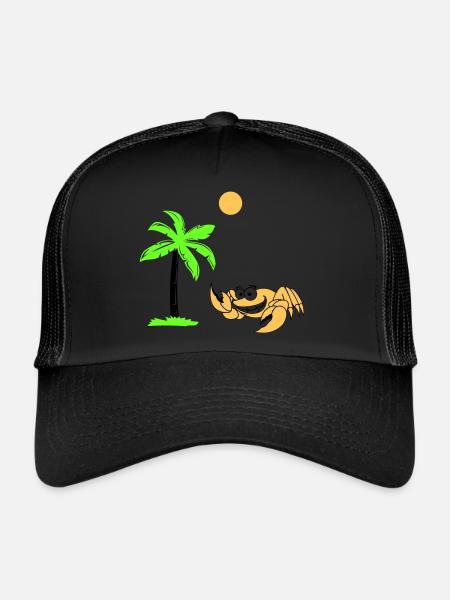 Palmier crabe - Casquette trucker  - noir/noir - Devant