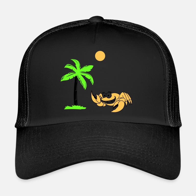 Palmier crabe - Casquette trucker  - noir/noir