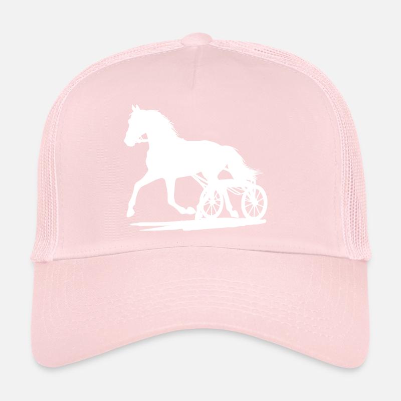 Trotteur devant sulky blanc Casquette trucker 