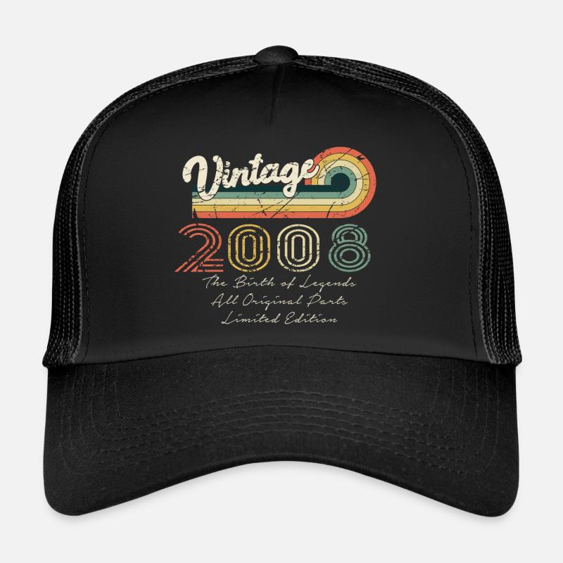 Awesome Since 2008 Anniversary 2008 Vintage 200 Trucker Cap