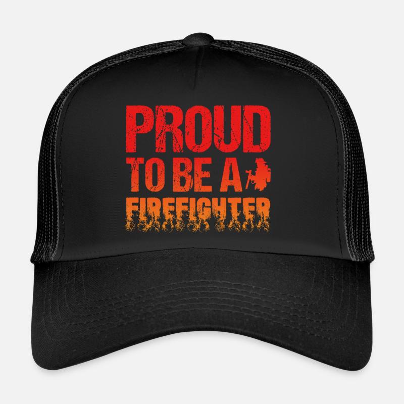 Fier d’être pompier - Casquette trucker  - noir/noir