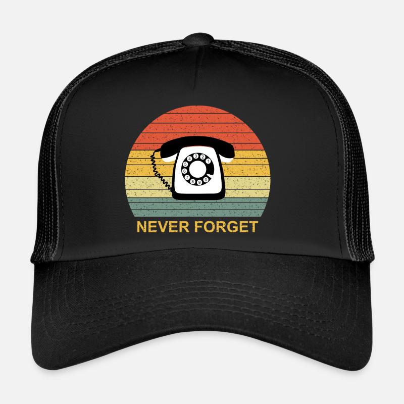 Telefon mit Wählscheibe Never Forget vintage retro Trucker Cap