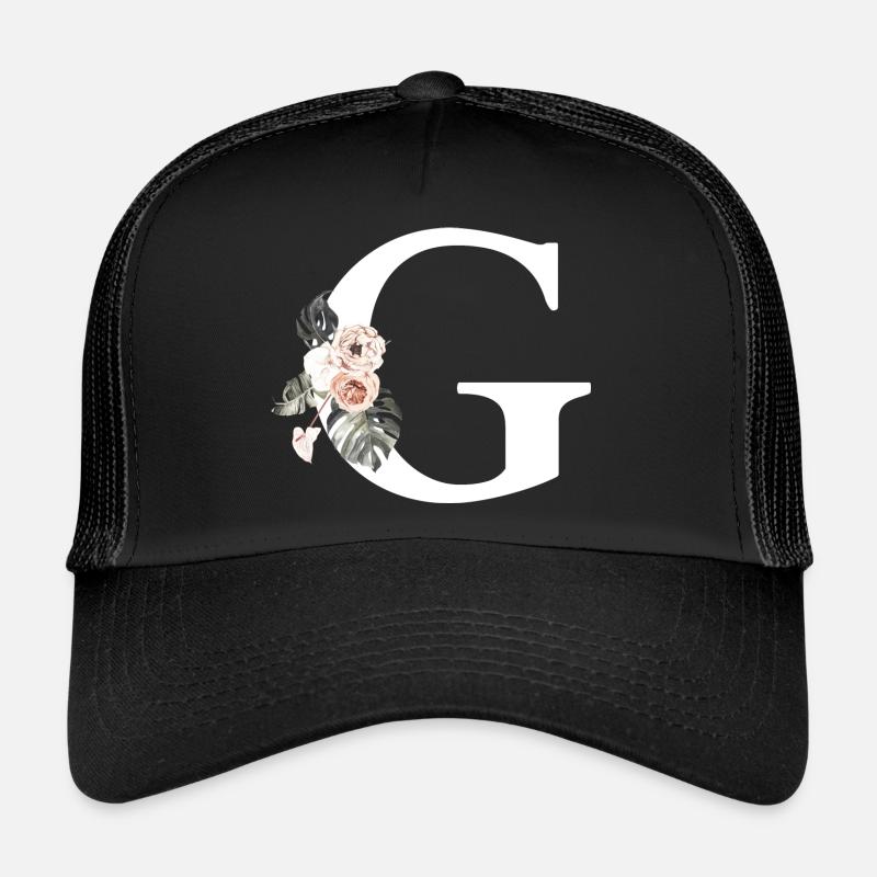 Tropischer Blumenbuchstabe g Trucker Cap