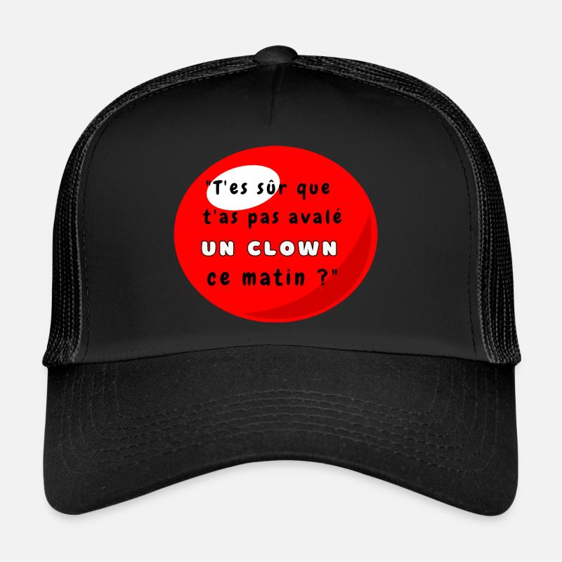 Expression drôle Nez de Clown - Casquette trucker  - noir/noir