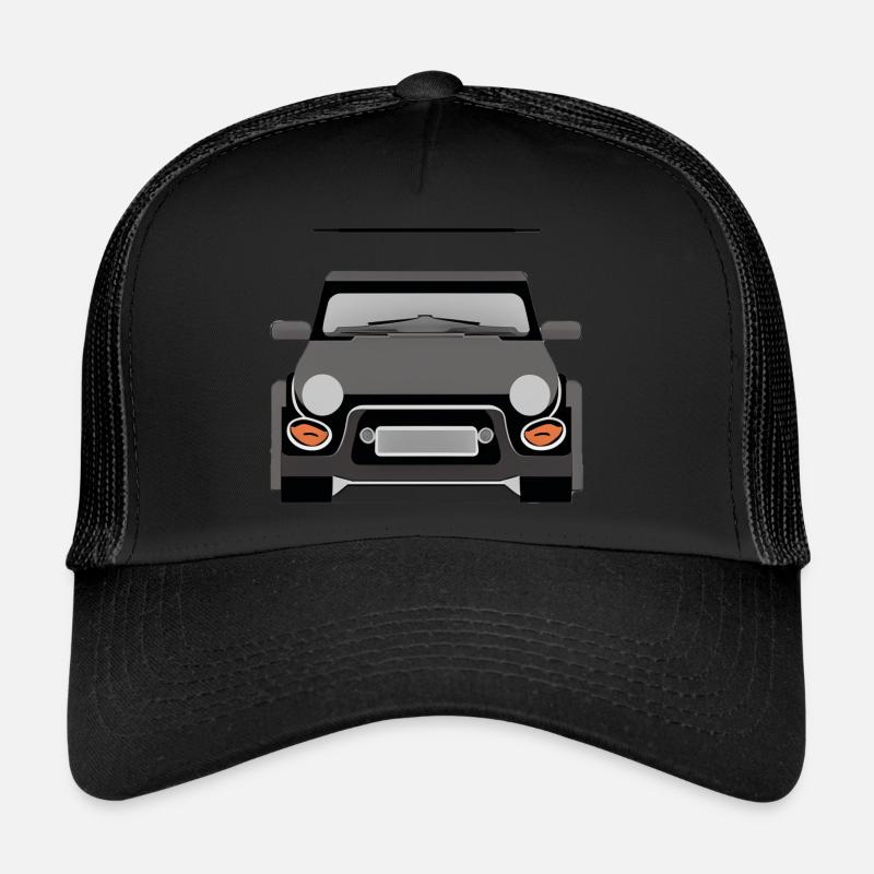 Minimalistisches Auto frontal - Trucker Cap - Schwarz/Schwarz