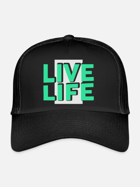Vivre la vie - Casquette trucker  - noir/noir - Devant