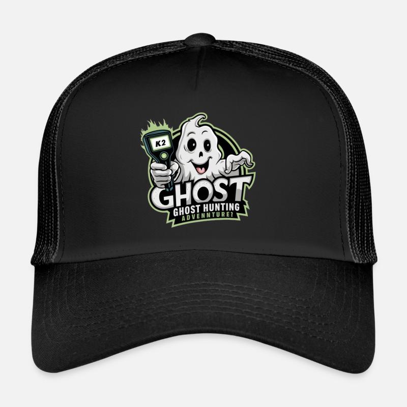 Lustiges Ghosthunterdesign - Trucker Cap - Schwarz/Schwarz