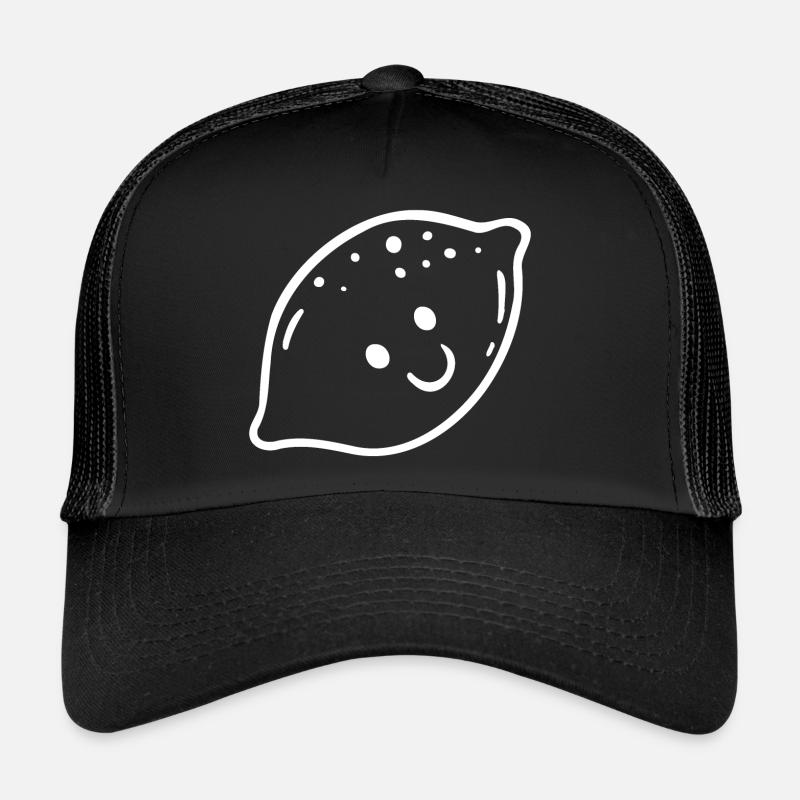 funny lemon smiley Trucker Cap