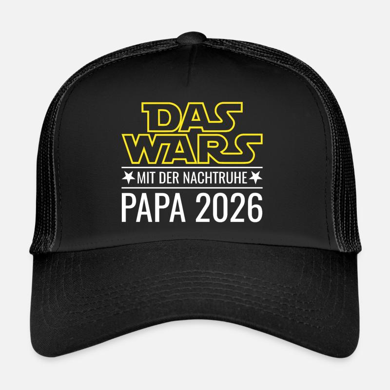 Papa 2026 - Das wars mit der Nachtruhe - Trucker Cap - Schwarz/Schwarz