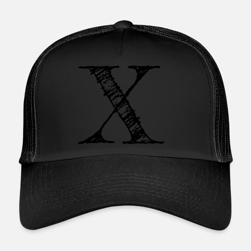 Lettre X hachurée Casquette trucker 