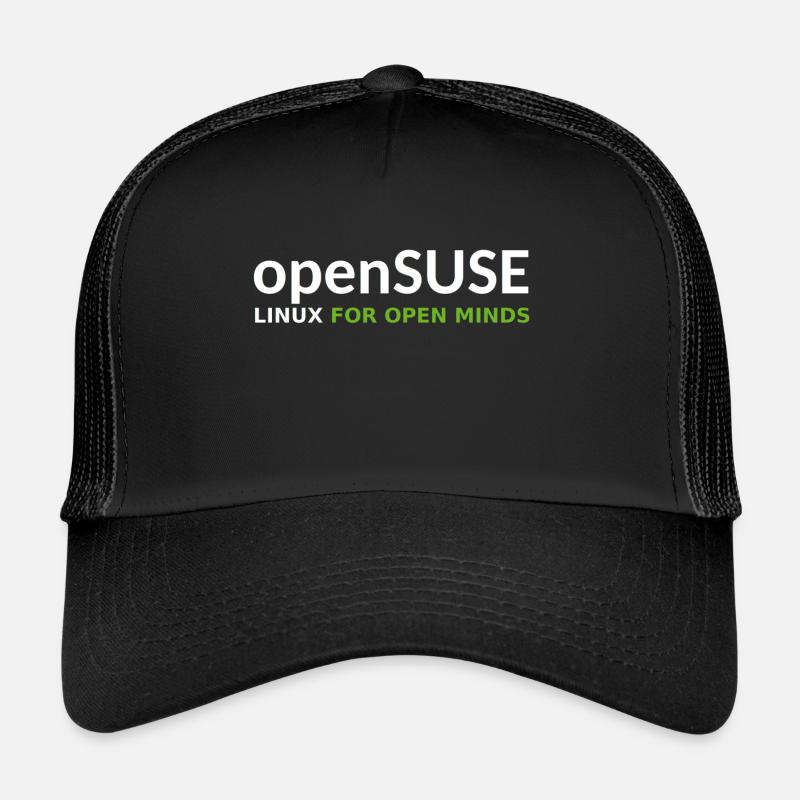 openSUSE Für den offenen Geist - Trucker Cap - Schwarz/Schwarz
