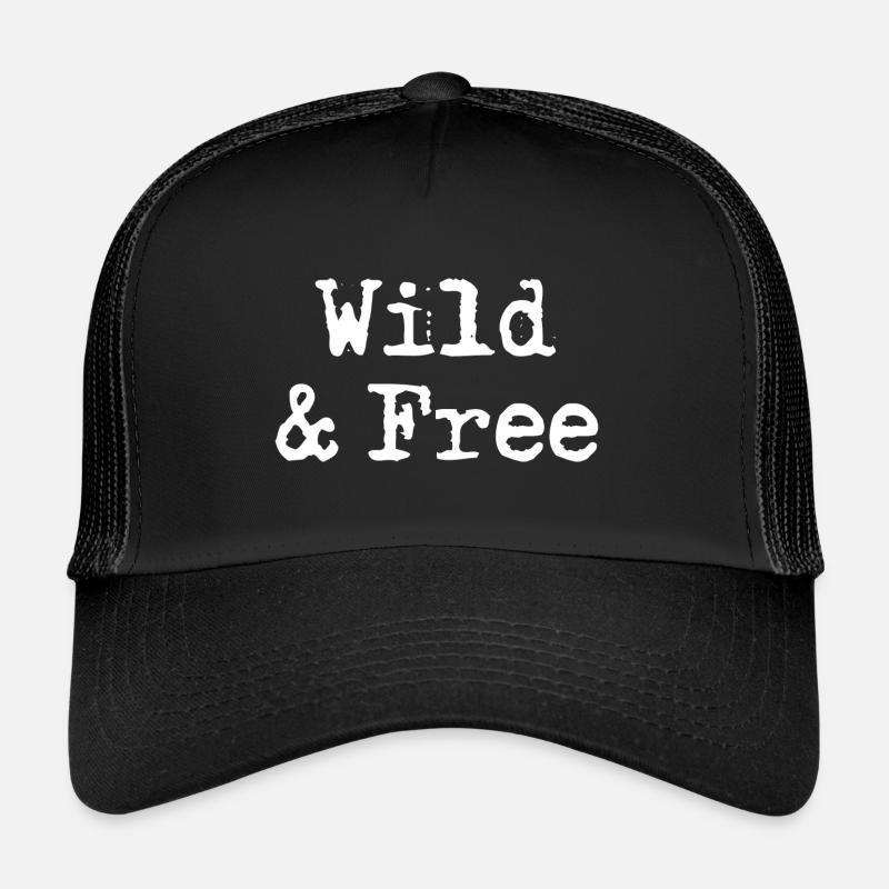 Rebell "Wild & Free" Typewriter Design Trucker Cap