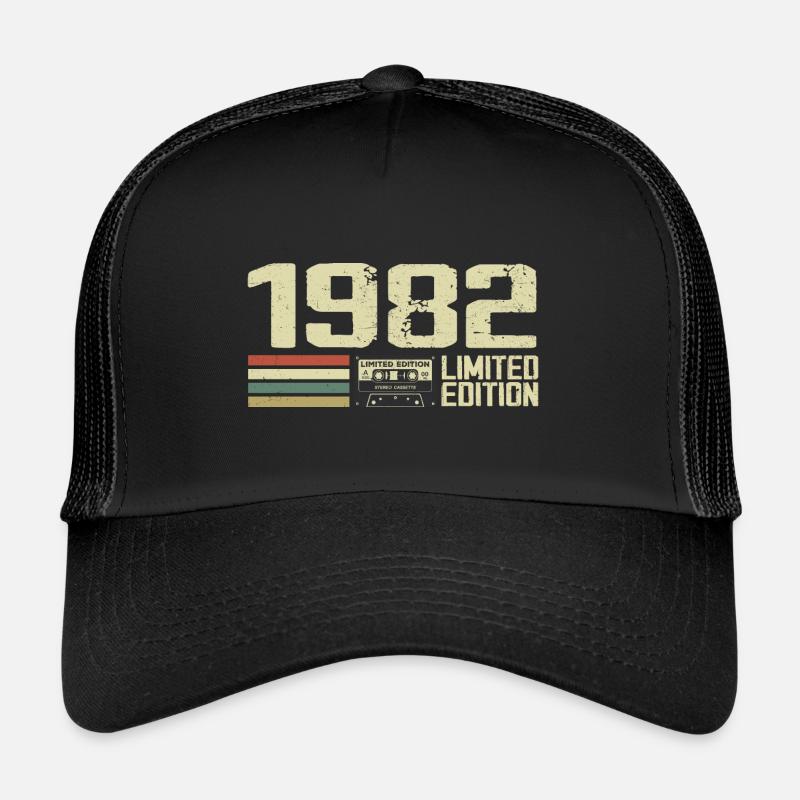 Né en 1982 - Vintage 1982 - 42e Anniversaire Rétro - Casquette trucker  - noir/noir