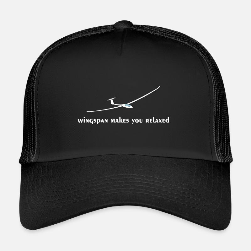 Wingspan funny saying glider pilot - Trucker Cap - black/black