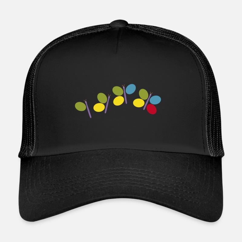 Butterfly design for color and counting learning - Trucker Cap - black/black