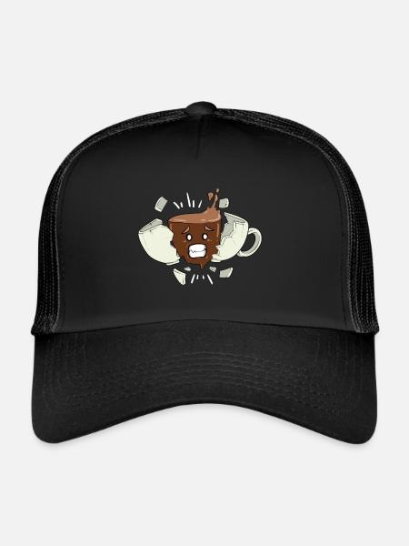Café choc de caféine! Amour de café de dépendance à la caféine - Casquette trucker  - noir/noir - Devant