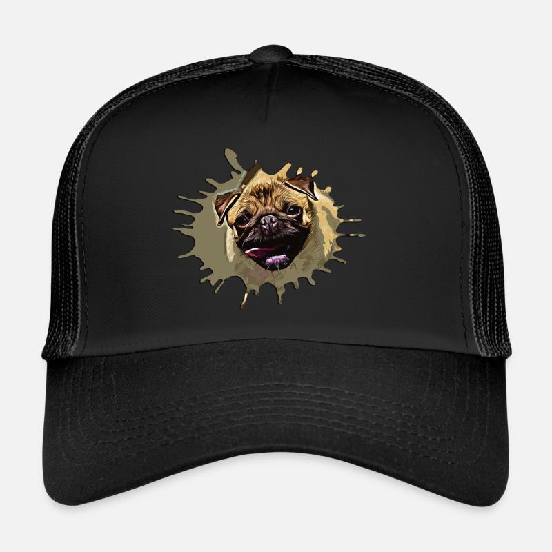 gxp hungry pug dog vector art Trucker Cap