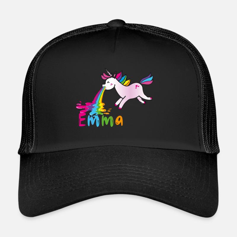 emma vomiting unicorn, rainbow Trucker Cap