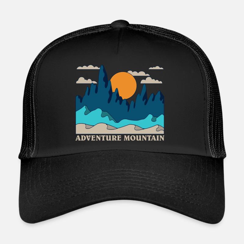 Adventure Mountain Graphic - Trucker Cap - black/black