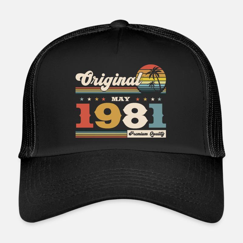 44e anniversaire Original Mai Né en 1981 Casquette trucker 