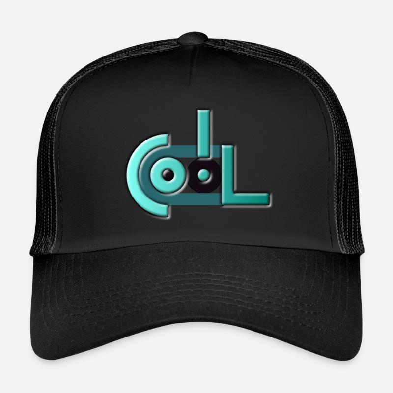 Cool 3D Logo Ausrufezeichen Typo - Trucker Cap - Schwarz/Schwarz