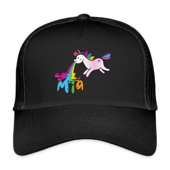 Mia vomiting unicorn - Trucker Cap - black/black - Front
