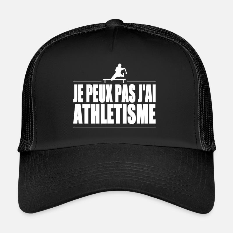 Je peux pas j'ai athletisme - Casquette trucker  - noir/noir