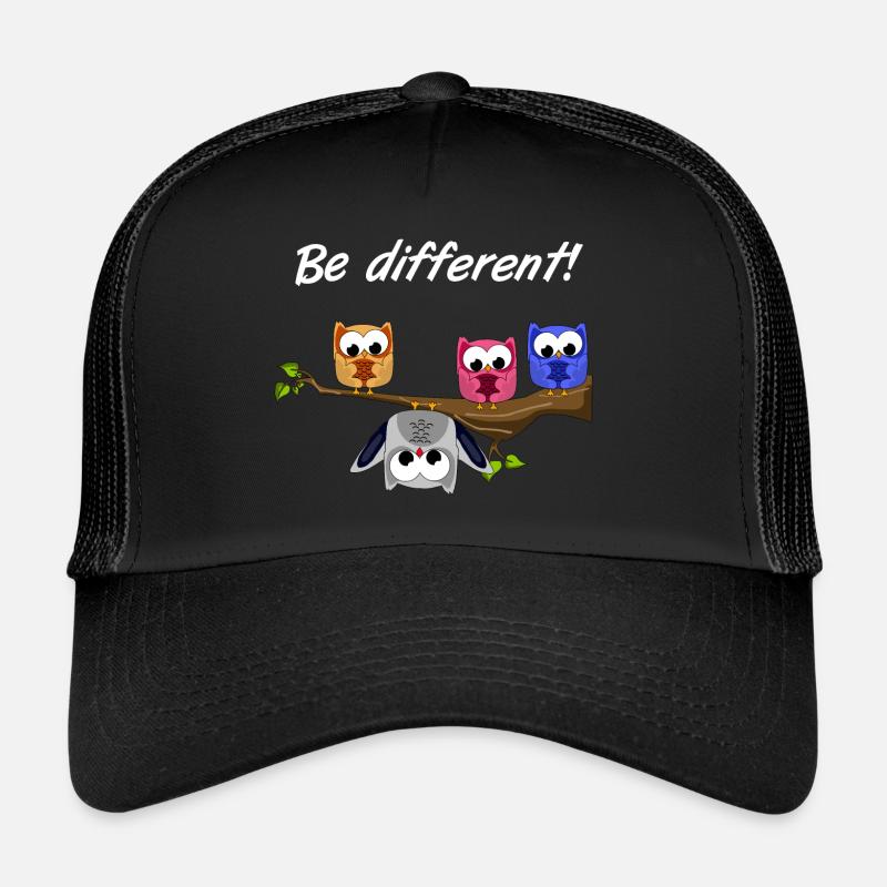 Être différent! - Sweet Fun Saying - Devise des hiboux Casquette trucker 