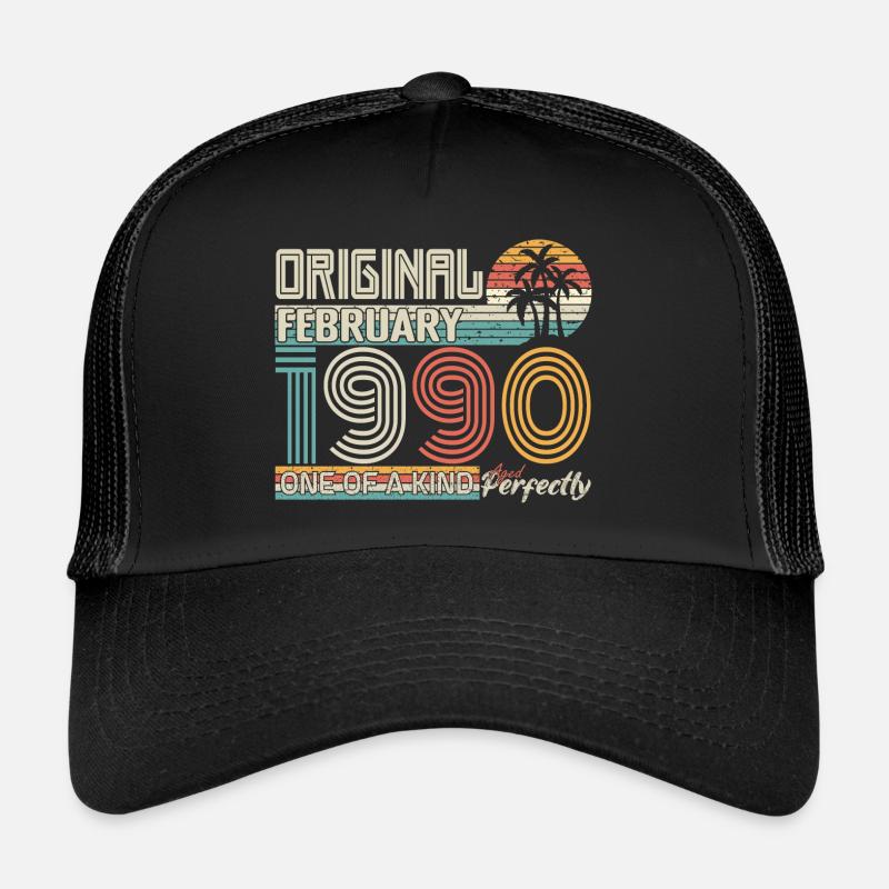 Février 1990 anniversaire Février 1990 cadeau Casquette trucker 