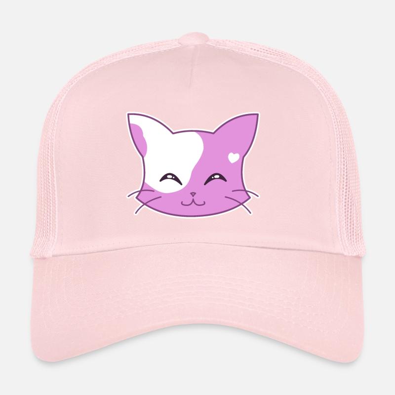 Heart Cat Grinning Trucker Cap