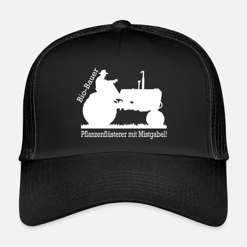 Bio Bauer Pflanzenflüsterer mit Mistgabel Trucker Cap