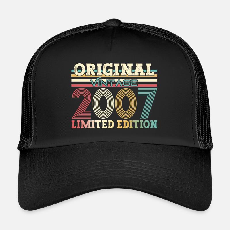 Original 2007 Millésime 2007 17ème anniversaire 2007 Casquette trucker 