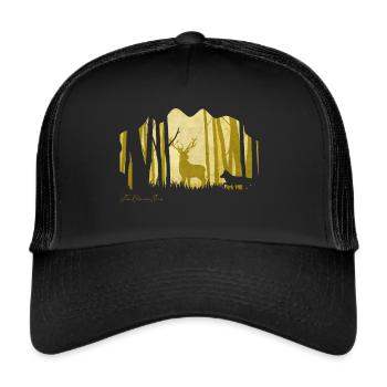 PaperCut - The Golden Stag (Der goldene Hirsch) - Trucker Cap - Schwarz/Schwarz - Vorne
