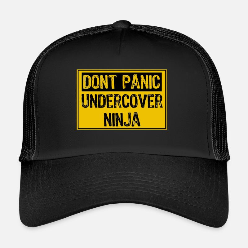 Keine Panik - Undercover Ninja - Trucker Cap - Schwarz/Schwarz