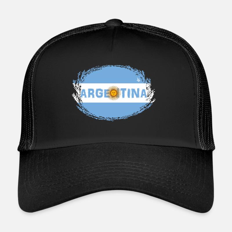Argentinien flag2 - Trucker Cap - Schwarz/Schwarz