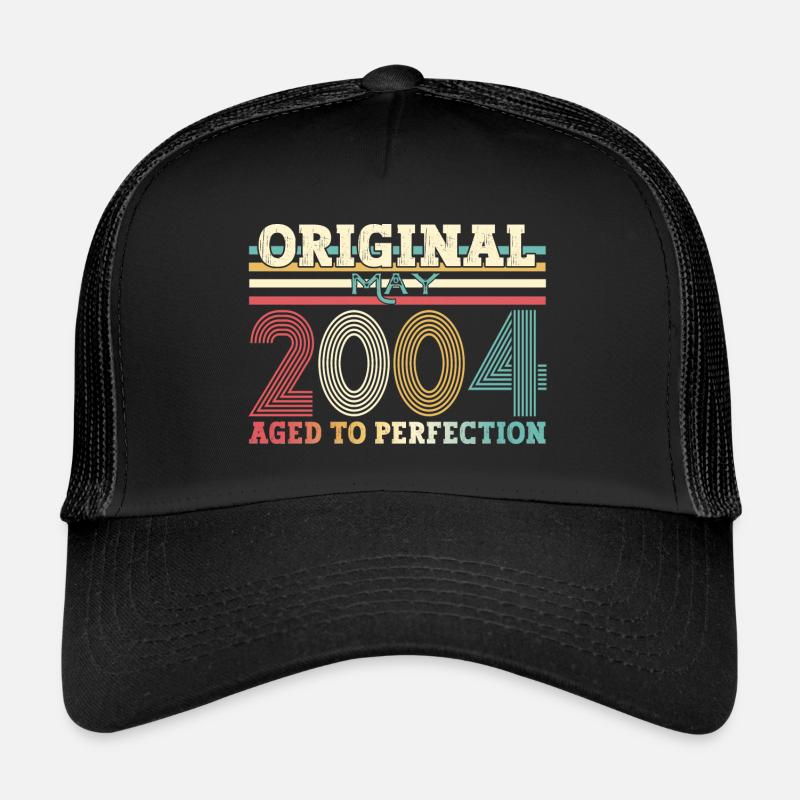 Original Mai 2004 Millésime 2004 Anniversaire 2004 - Casquette trucker - noir/noir