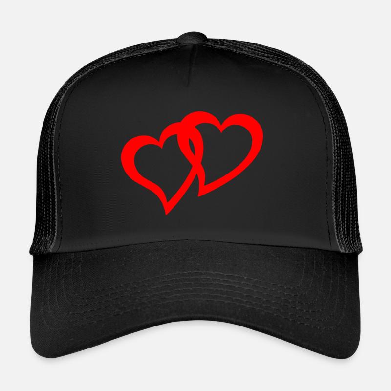 double coeurs rouges Casquette trucker 