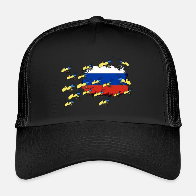 UKRAINE starke ukrainische FRONT Ameise SUPPORT - Trucker Cap - Schwarz/Schwarz