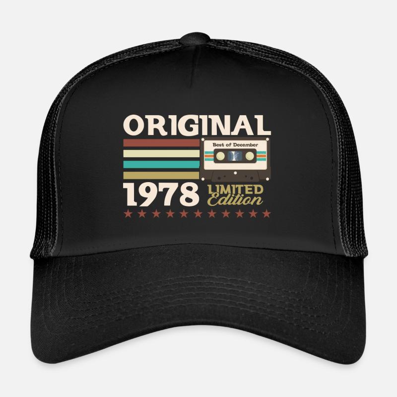 45th Birthday Cassette December Vintage 1978 Trucker Cap