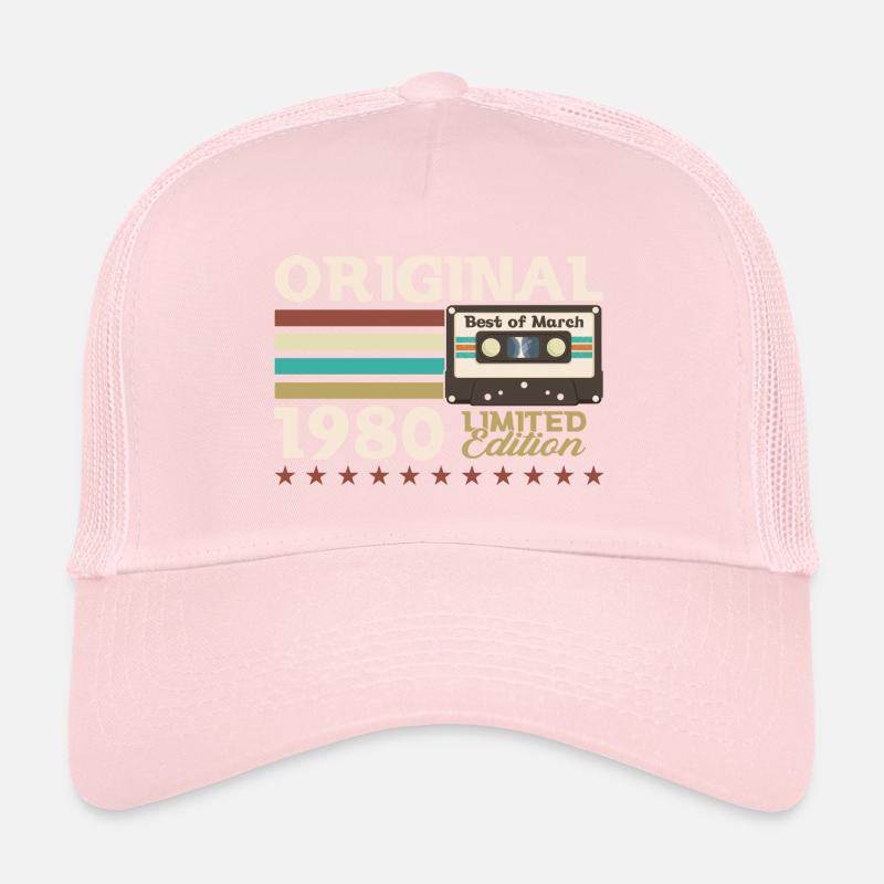 44e anniversaire mari mars 1980 Mixtape Cassette Casquette trucker 