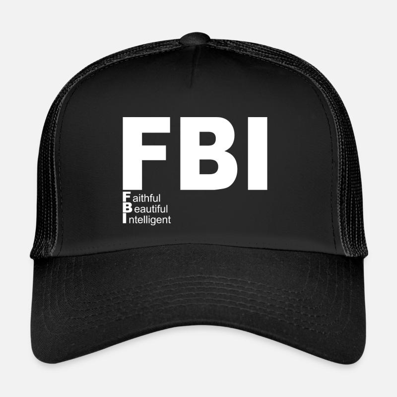 FBI Phrase drôle - Casquette trucker  - noir/noir