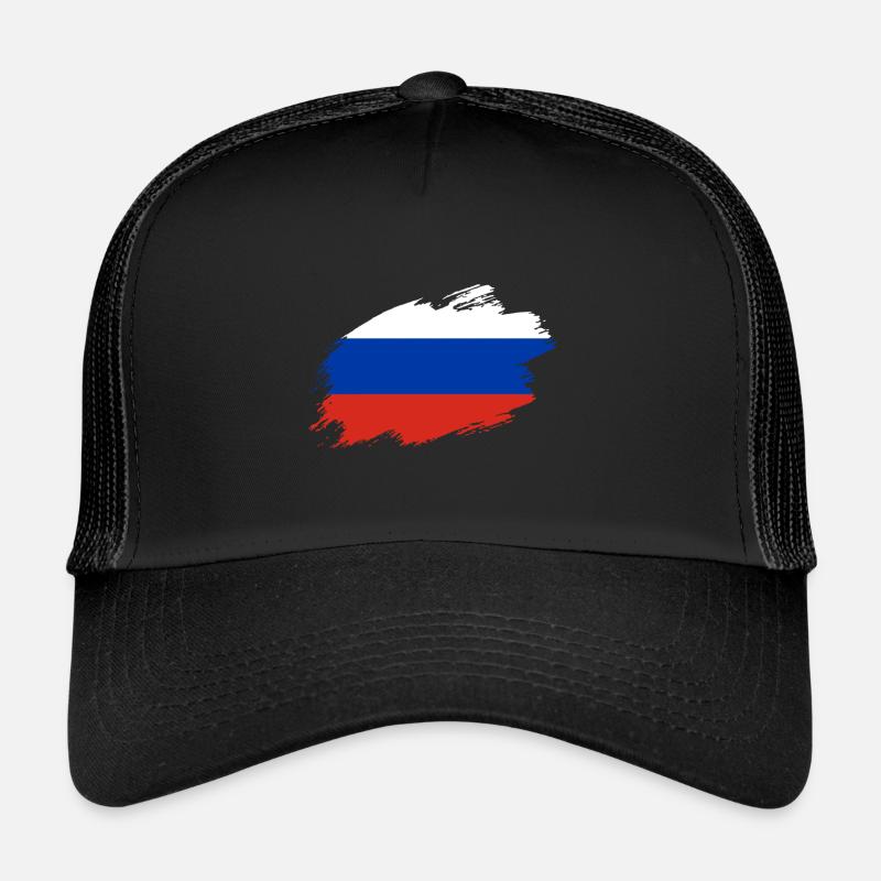 Drapeau de la Russie drapeau russe - Casquette trucker  - noir/noir