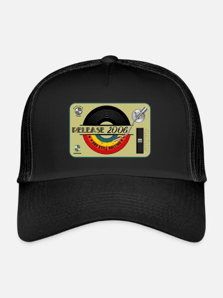 2006 birthday 16 years 16th anniversary retro release - Trucker Cap - black/black - Front