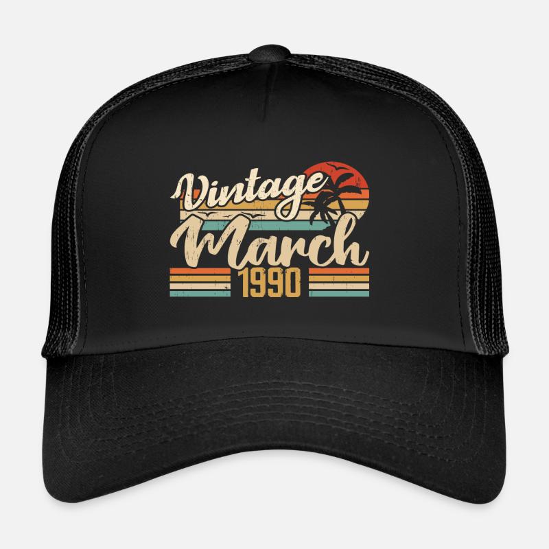 March 1990 Anniversary Gift March 1990 Gift Trucker Cap