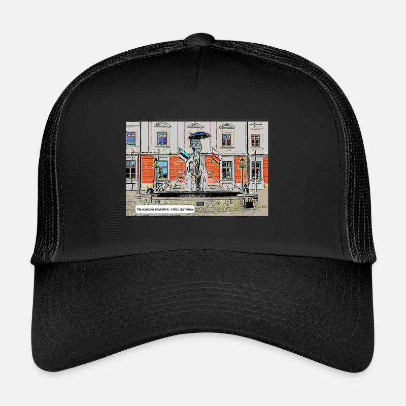 Source des étudiants s’embrassant à Tartu - Casquette trucker  - noir/noir