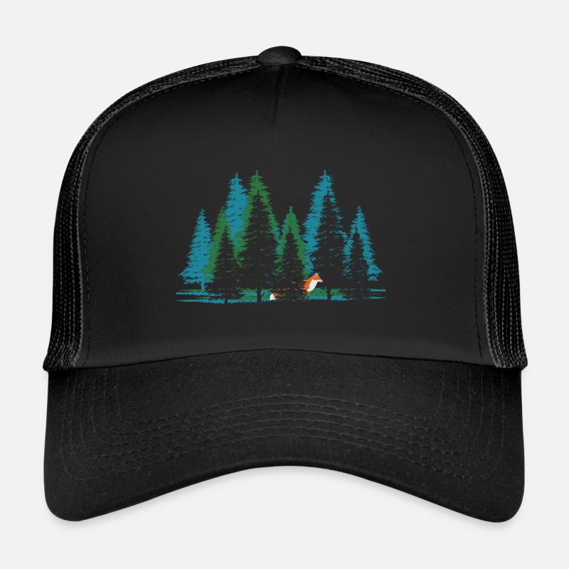 waldbaden shinrin yoku waldbad waldmeditation - Trucker Cap - Schwarz/Schwarz
