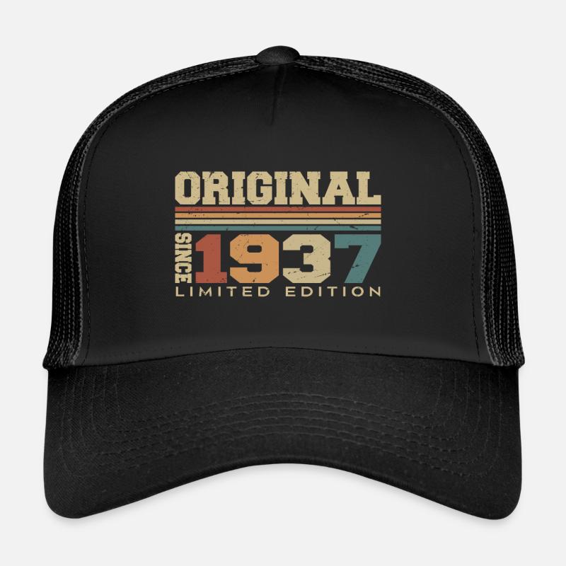 Original 1937 Rétro Cadeau 87 e Anniversaire 1937 Casquette trucker 